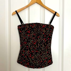D&G black floral bustier tank